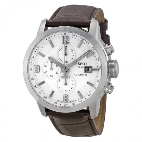Tissot T-Sport PRC 200 Chronograph White Dial Brown Leather Men's Watch T0554271601700 watches