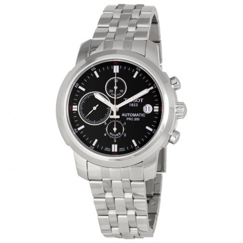 Tissot T-Sport PRC200 Automatic Chronograph Black Dial Stainless Steel Men's Watch T014.427.11.051.00 watches