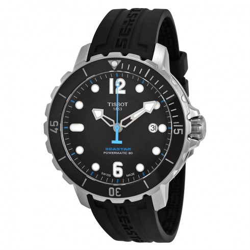 Tissot T-Sport Seastar 1000 Automatic Black Dial Black Rubber Men's Watch T0664071705702 watches