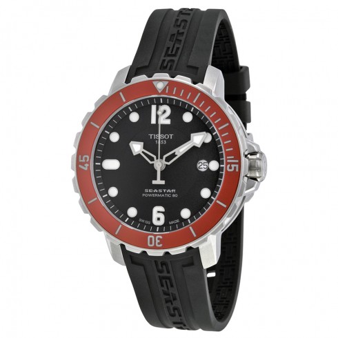 Tissot T-Sport Seastar 1000 Automatic Black Dial Black Rubber Men's Watch T0664071705703 watches