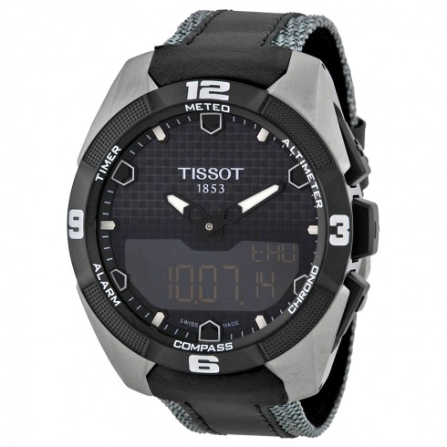 Tissot T-Touch Expert Solar Black Analog Digital Dial Black Leather Men's Watch T0914204605101 watches