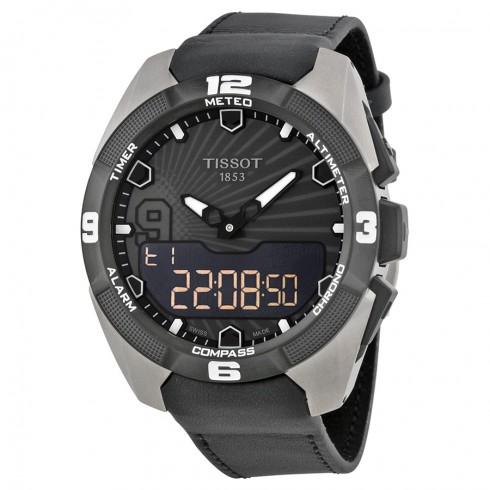 Tissot T-Touch Expert Solar Tony Parker Black Analog Digital Dial 100 Meters Water Resistant Black Leather Men's Watch T0914204606100 watches