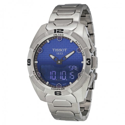 Tissot T-Touch Expert Solar Blue Dial Titanium Men's Watch T0914204404100 watches