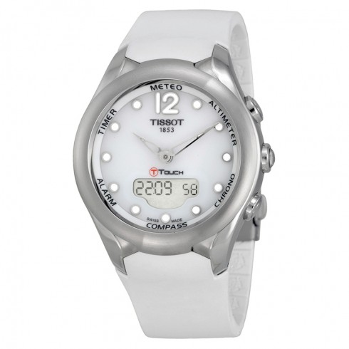 Tissot T-Touch Solar White Dial White Rubber Ladies Watch T0752201701700 watches