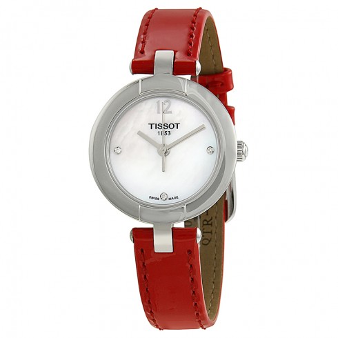 Tissot T-Trend Pinky Mother of Pearl Dial Red Leather Ladies Watch T0842101611600 watches