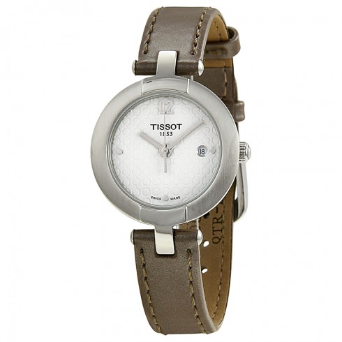 Tissot T-Trend Pinky White Dial Brown Leather Ladies Watch T0842101601701 watches