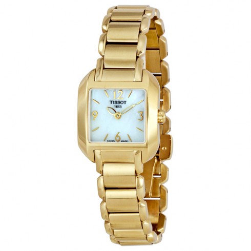 Tissot T-Wave White Mother of Pearl Dial Gokld PVD Ladies Watch T02.5.285.82 watches