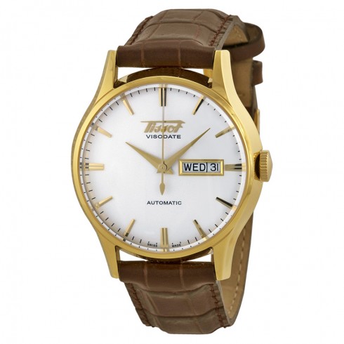 Tissot Visodate Automatic White Dial Brown Leather Men's Watch T0194303603101 watches