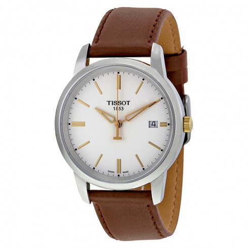 Tissot T-Classic Dream White Dial Brown Leather Men's Watch T0334102601100 watches