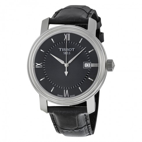 Tissot Bridgeport Quartz Black Dial Black Leather Men's Watch T0974101605800 watches