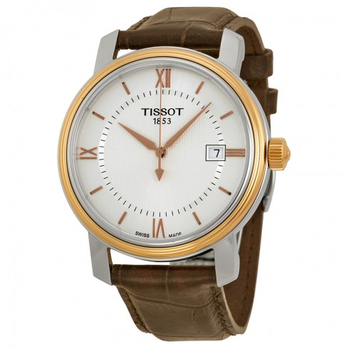Tissot Bridgeport Silver Dial Brown Leather Men's Watch T0974102603800 watches