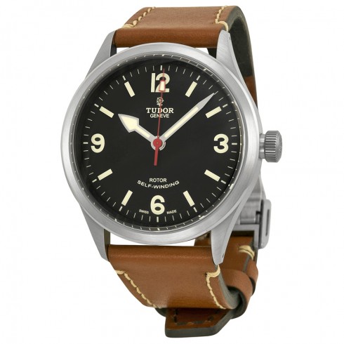 Tudor Heritage Ranger Automatic Black Dial Brown Leather Men's Watch 79910-BKASBRLS watches