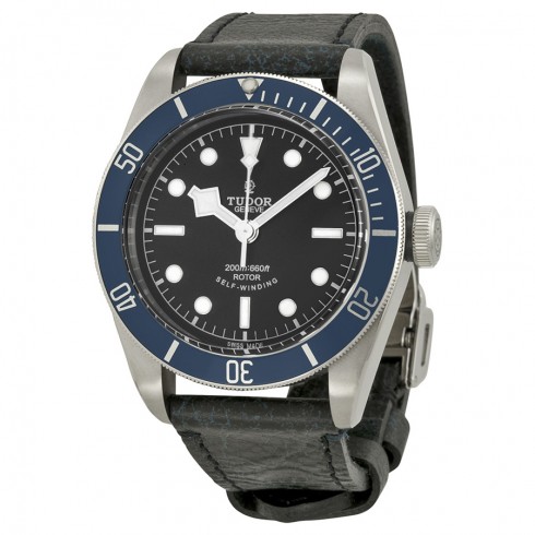 Tudor Black Bay Heritage Automatic Black Dial Aged Leather Men's Watch watches