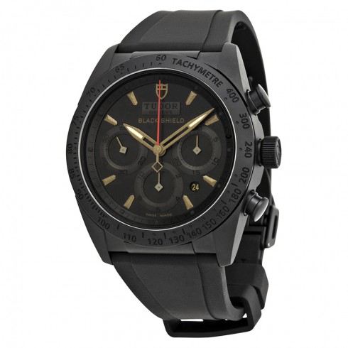 Tudor Blackshield Automatic Chronograph Black Dial Black Rubber Men's Watch 42000CN-BKRS watches