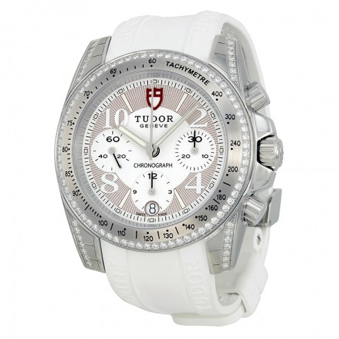 Tudor Chronograph Dial Diamond White Rubber Ladies Watch 20310-WBASWRS watches