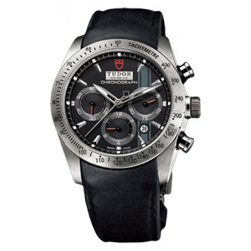 Tudor Fastrider Black Dial Chronograph Black Leather Men's Watch 42000-BKSBKLS watches