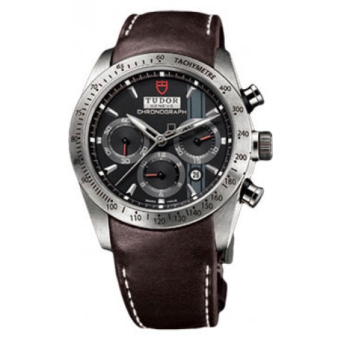Tudor Fastrider Black Dial Chronograph Brown Leather Men's Watch 42000-BKSBRLS watches