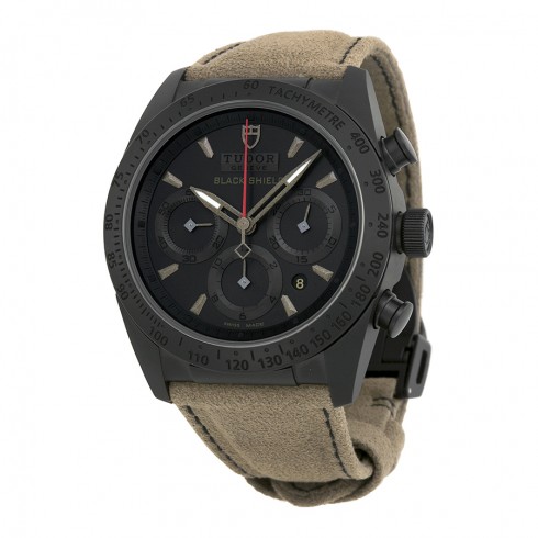 Tudor Fastrider Blackshield Black Dial Alcantara Leather Strap Men's Watch 42000CN-AL watches