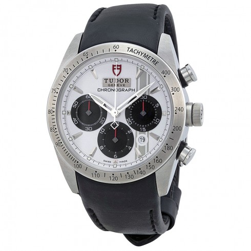 Tudor Fastrider Chronograph White Dial Black Leather Watch 42000-WSBKLS watches