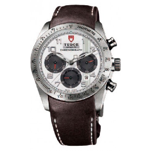 Tudor Fastrider White Dial Chronograph Brown Leather Men's Watch 42000-WABRLS watches