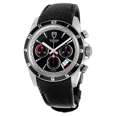 Tudor Grantour Chronograph Automatic Black Dial Black Leather Men's Watch 20530N-BKMCPL watches