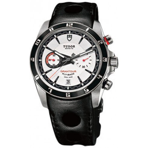 Tudor Grantour White Dial Black Leather Men's Watch 20550N-WLPL watches
