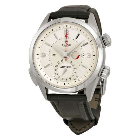 Tudor Heritage Advisor Cream Dial Black Leather Men's Watch 79620T-SVLS watches