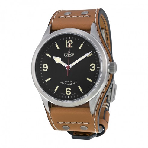 Tudor Heritage Ranger Automatic Black Dial Tobaco Brown Leather Men's Watch 79910-BUNDLTH watches