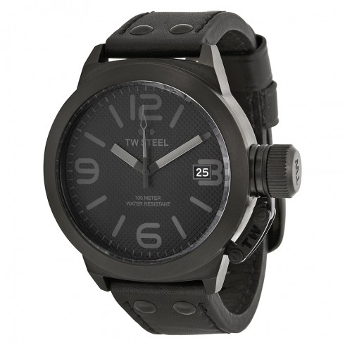 TW Steel Canteen 45 MM Cool Black Dial Quartz Men's Watch TW844 watches