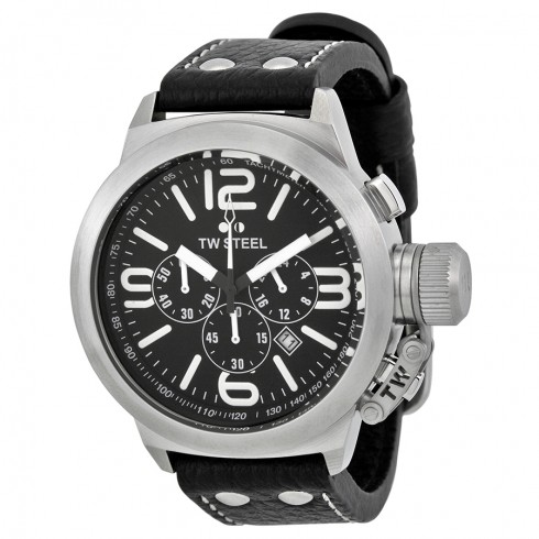 TW Steel Canteen 45mm Black Dial Chronograph Men's Watch TW6R watches