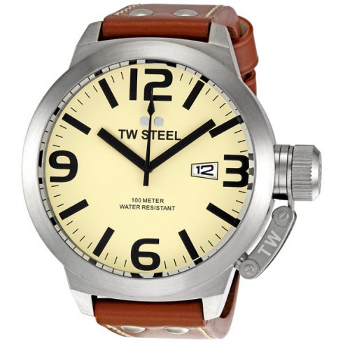 TW Steel Canteen 50 MM Ivory Dial Men's Watch TW21M watches