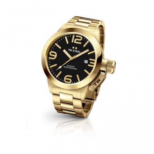 Replica TW Steel Canteen Black Dial Men's Gold Tone Watch CB91 Watch