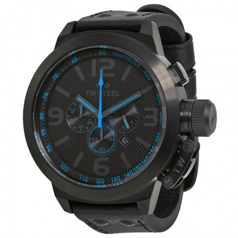 TW Steel Canteen Cool Black and Blue Chronograph 50mm Men's Watch TW905 watches