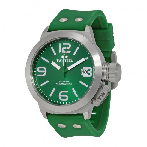 TW Steel Canteen Green Dial Green Silicone Men's Watch TW505 watches