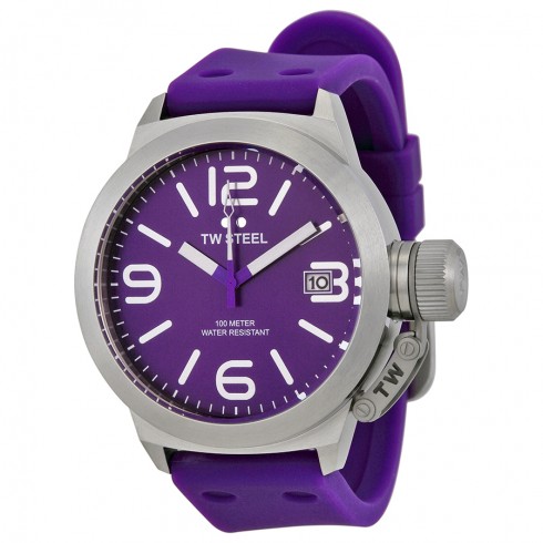 TW Steel Canteen Purple Dial Purple Silicone Men's Watch TW515 watches