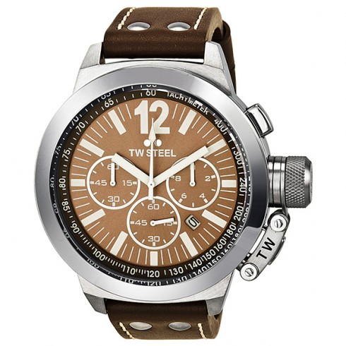 TW Steel CEO 50mm Chronograph Brown Dial Brown Leather Men's Watch CE1012R watches