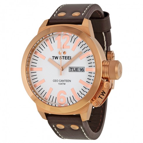 TW Steel CEO Canteen 50 MM White Dial Men's Watch CE1018 watches