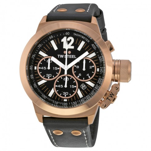 TW Steel CEO Canteen Chronograph Black Dial Rose Gold PVD Men's Watch CE1023R watches