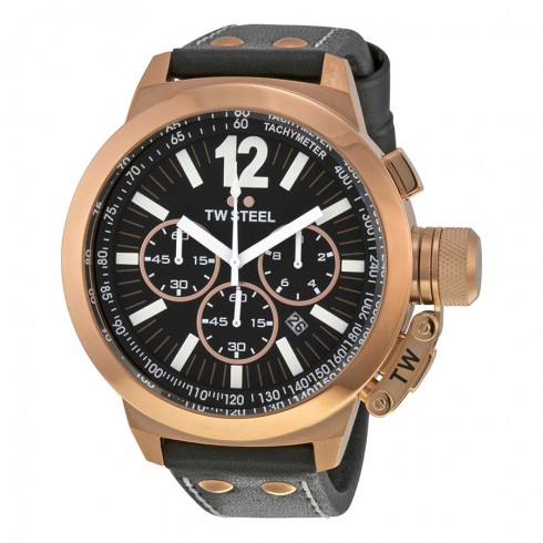 TW Steel CEO Chronograph Black Dial 50mm Black Leather Men's Watch CE1024R watches