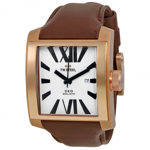 TW Steel CEO Goliath White Dial Rose Gold PVD 42mm Men's Watch CE3008 watches
