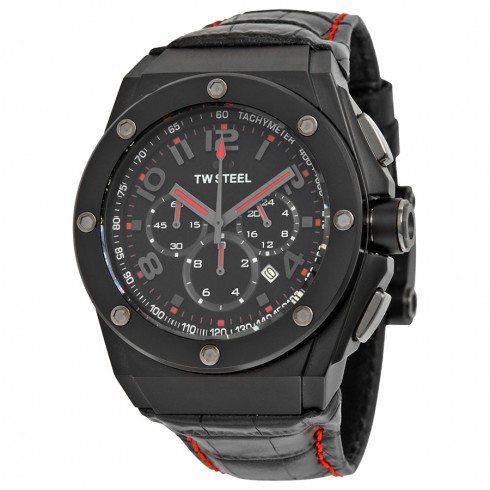 TW Steel CEO Tech Black Dial Black Leather Men's Watch CE4008 watches