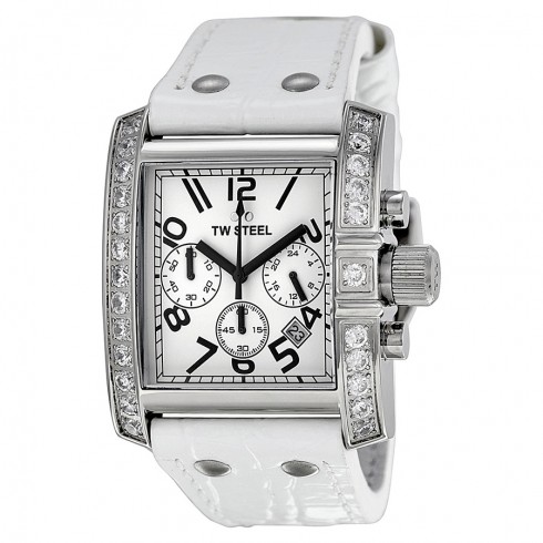 TW Steel Goliath 39 MM White Dial Chronograph Unisex Watch TW118W watches