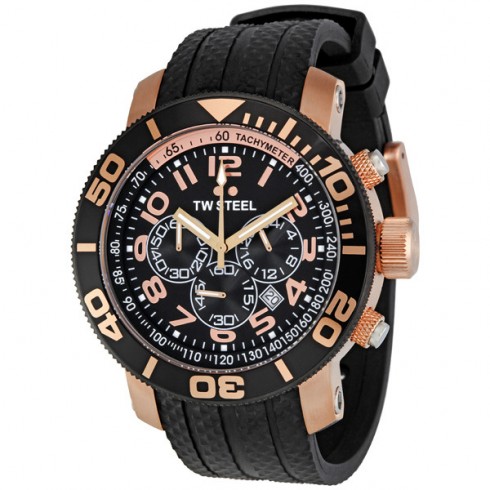 TW Steel Grandeur Diver 45 MM Rose Gold Plated Case Chronograph Men's Watch TW93 watches