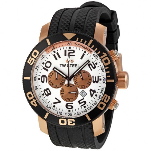 TW Steel Grandeur Diver 48 MM Rose Gold Plated Case Men's Watch TW77 watches