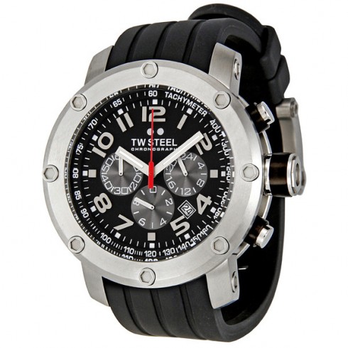 TW Steel Grandeur Tech 45mm Black Dial Black Chronograph Men's Watch TW120 watches