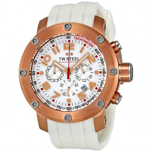 Replica TW Steel Grandeur Tech 45mm White Dial Chronograph Men's Watch TW132 Watch