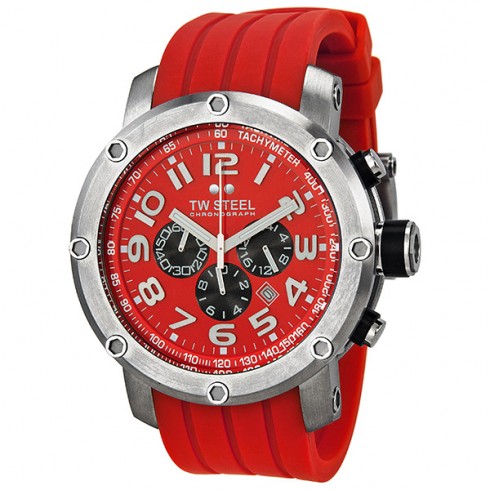 TW Steel Grandeur Tech 48mm Red Dial Chronograph Men's Watch TW125 watches