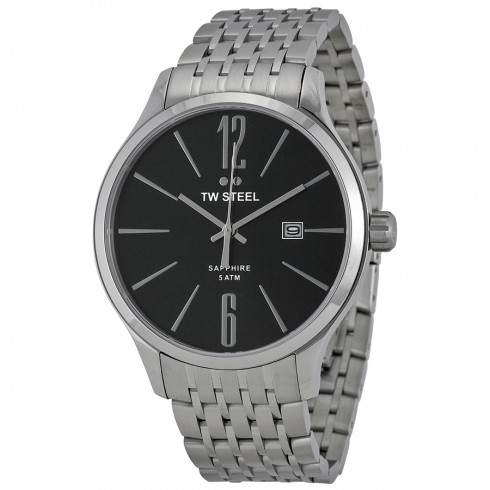 TW Steel Slim Line Black Dial Stainless Steel Men's Watch TW1306 watches