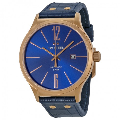 TW Steel Slim Line Blue Dial Blue Leather Men's Watch TW1305 watches