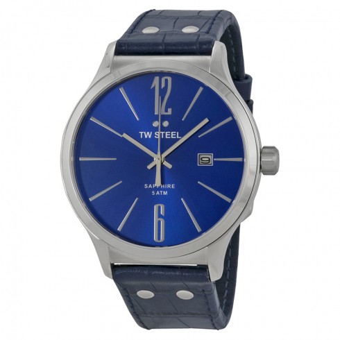 Replica TW Steel Slim Line Blue Dial Blue Leather Men's Watch TW1302 Watch